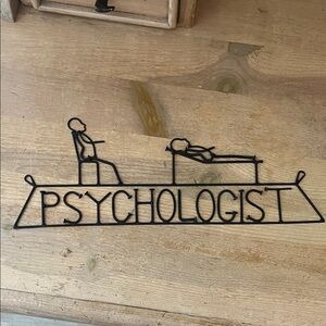 Decorative Metal Sign PSYCHOLOGIST Patient Couch Silhouette Office School